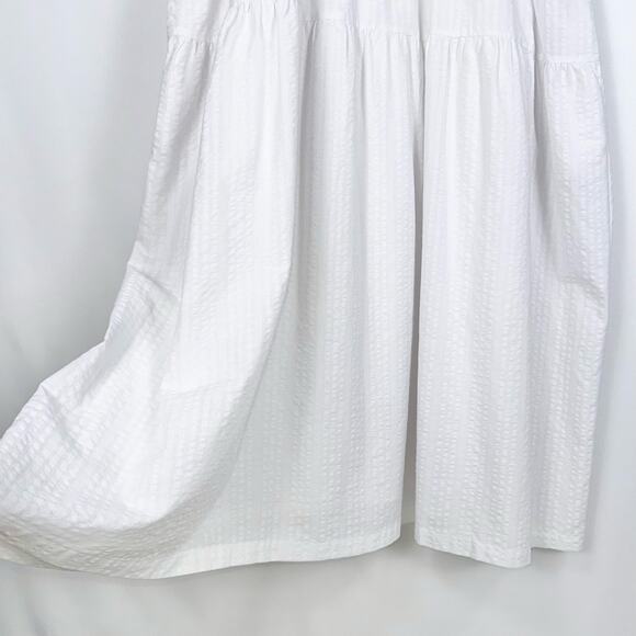 Old Navy Women's Tiered Puff Sleeve Midi Dress XXL White Pockets - Picture 4 of 16